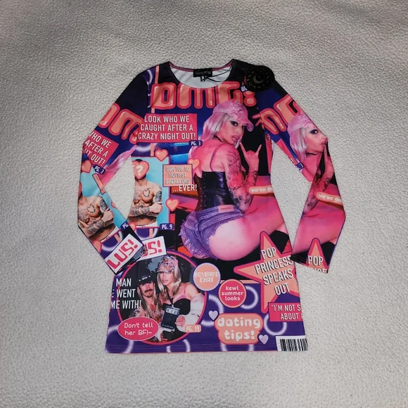 NWT Dolls Kill Limited Edition , Tabloids, Sexy, Mini Dress - Picture 7 of 11